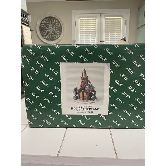 VTG Fitz & Floyd Holiday Hamlet Chapel Enchanted Forest Light Up Figurine Church - Picture 2 of 5